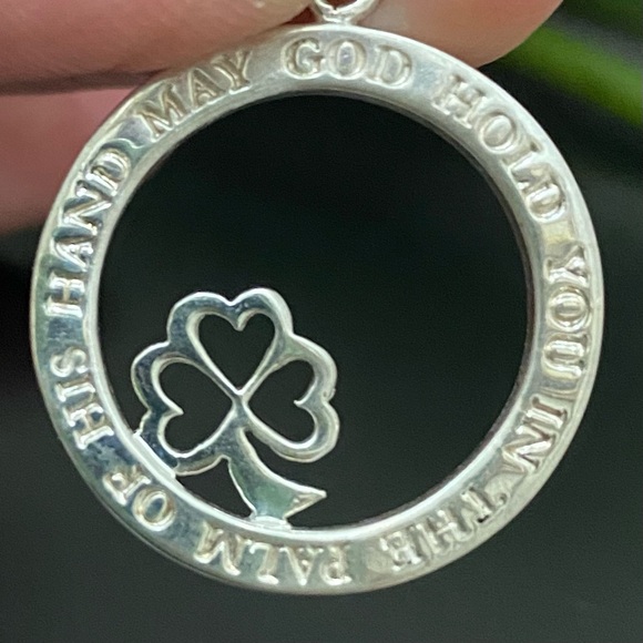 925 LA Sterling Silver Openwork Four Leaf Clover God Inspirational Pendant 5g - Picture 10 of 11